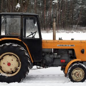 tractor, snow, winter, nature, cold, vehicle, agricultural tractor, agriculture, outdoors, ursus c-360