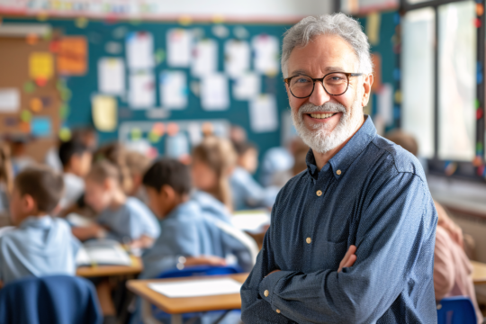 ai generated, man, teacher, class, classroom, school, education, smile, learning, mentor, elementary, grade school, instructor, classroom, classroom, classroom, classroom, classroom