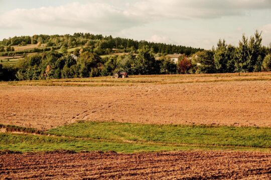 field, harvest, tractor, village, the cultivation of, agriculture, poland village, cereal